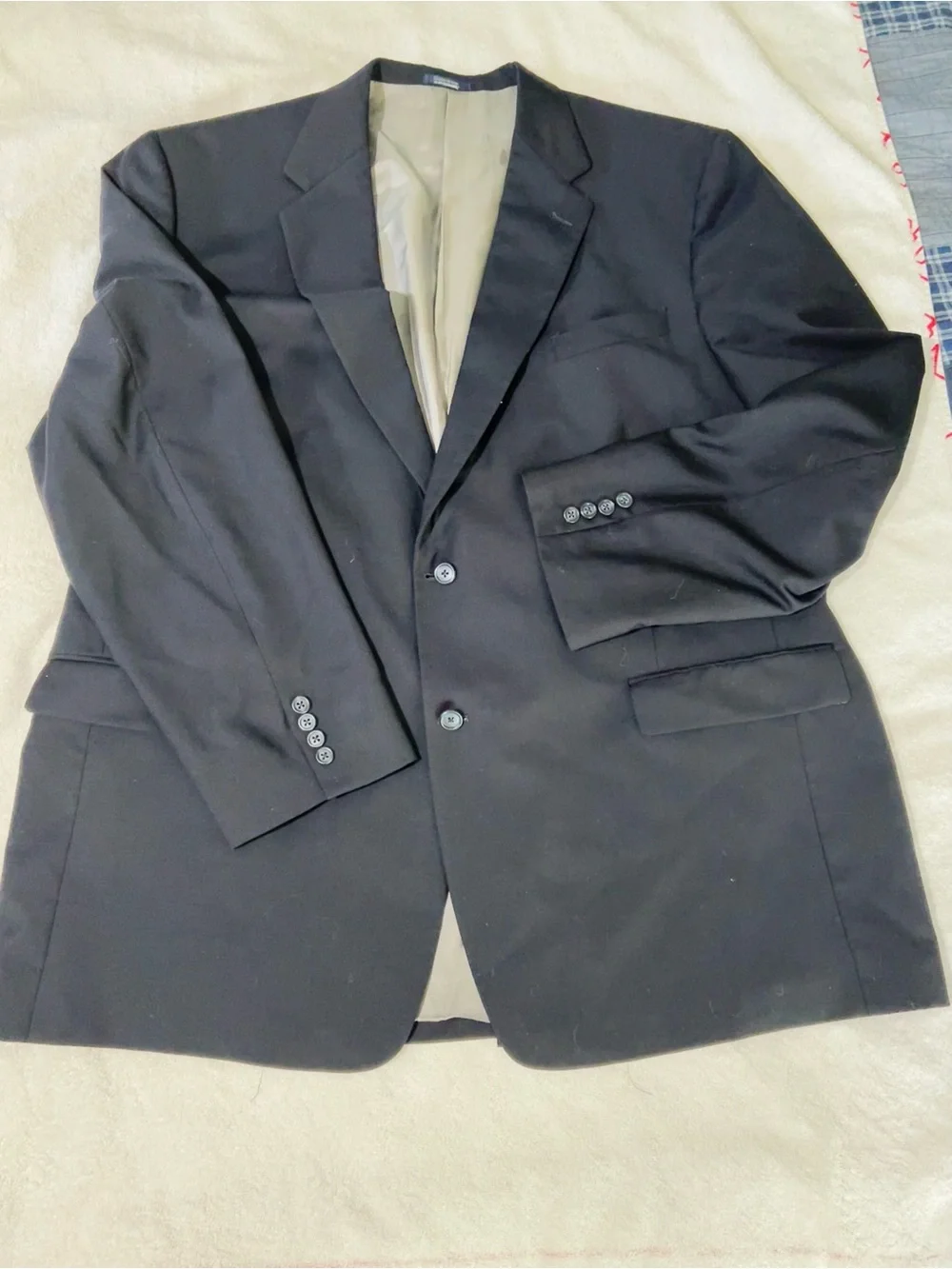 Hart Schaffner Marx Black 2-Button Suit Jacket Blazer & Trousers Set Size ~48-50